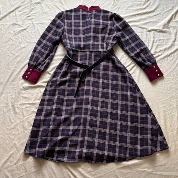 UVM Collection | Plaid Belted Midi Dress | Size L - Picture 5 of 9